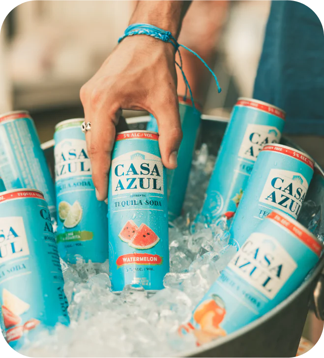 Fruit Flavors Alcohol in Vibrant Blue Cans Casa Azul Tequila Soda