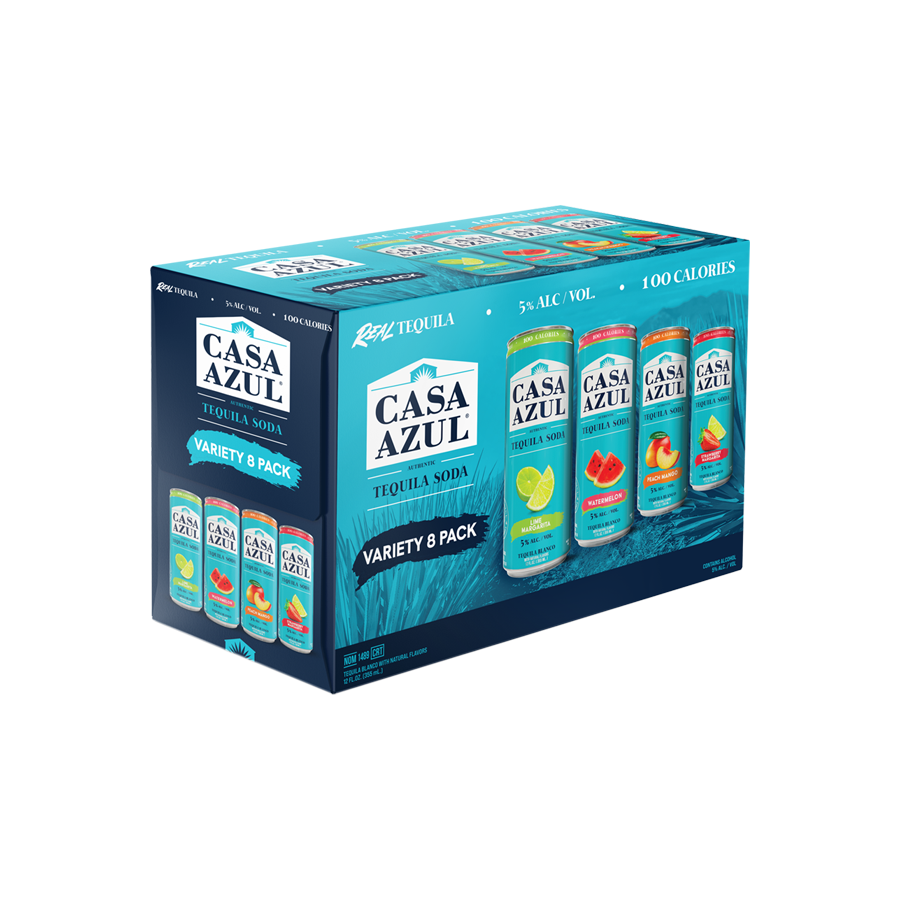 Variety Pack Tequila Soda, 8-Pack - Casa Azul Tequila Soda